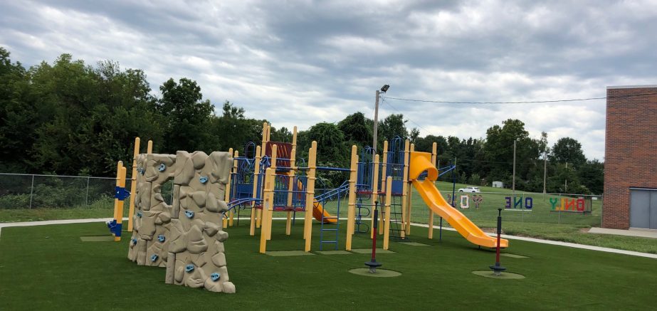 Commercial artificial grass playground installed by SYNLawn