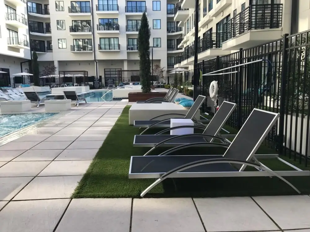 hotel poolside lounge artificial grass